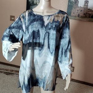 NWT Tie-dye-look blouse.